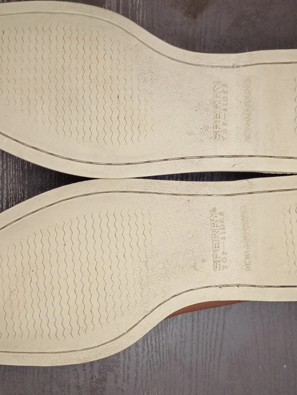 Sperry GOLD CUP Tan Brown Woven Leather Boat Shoes with Cream Trim. 9M
